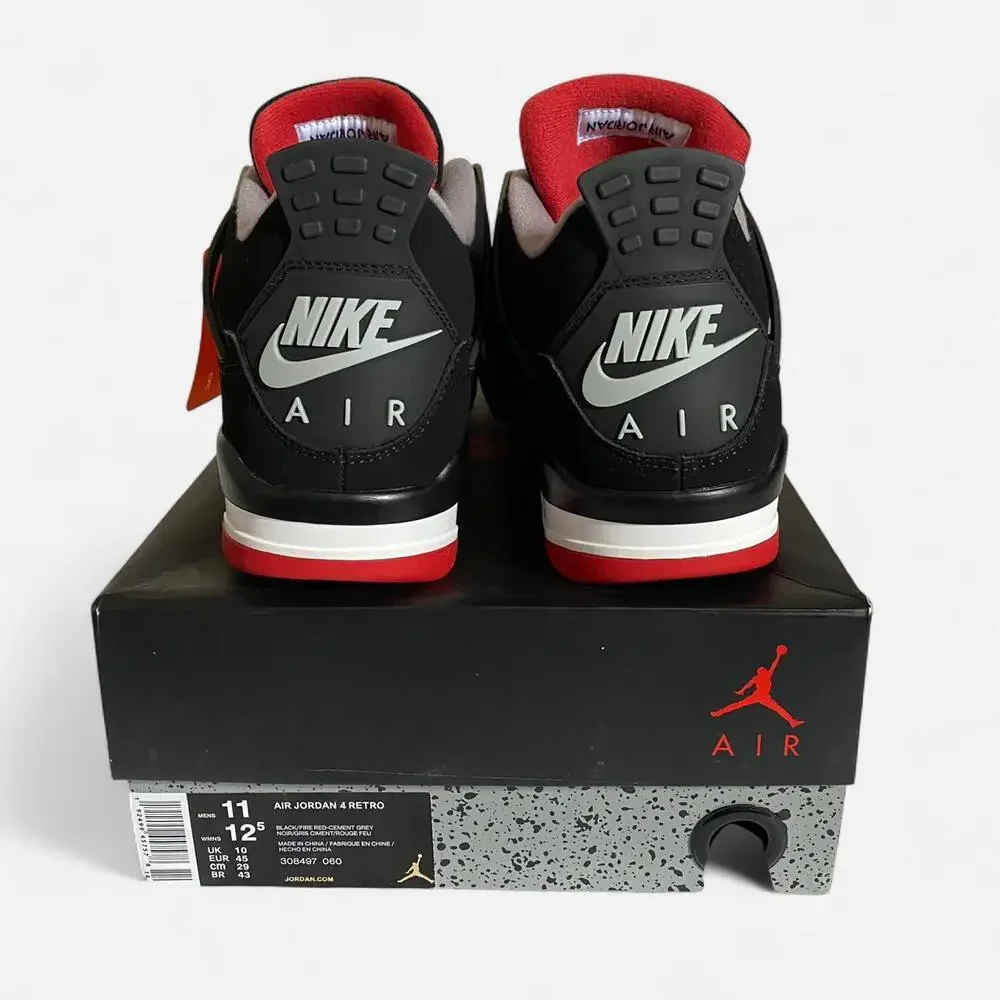 Jordan 4 retro bred 2019 - size 11 M / 12.5 W US / 44 EU